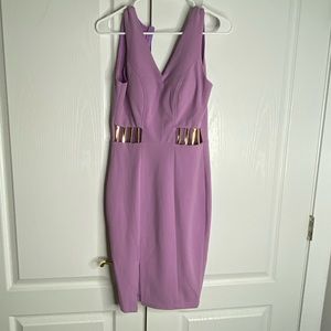 Calvin Klein dress purple cutout gold